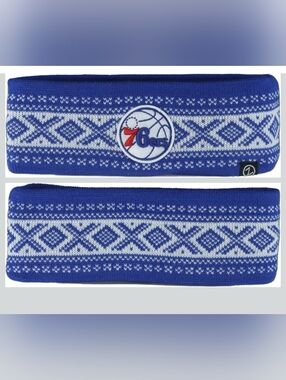 NBA Philadelphia 76ers Blue and White Knit Headband Sweatband